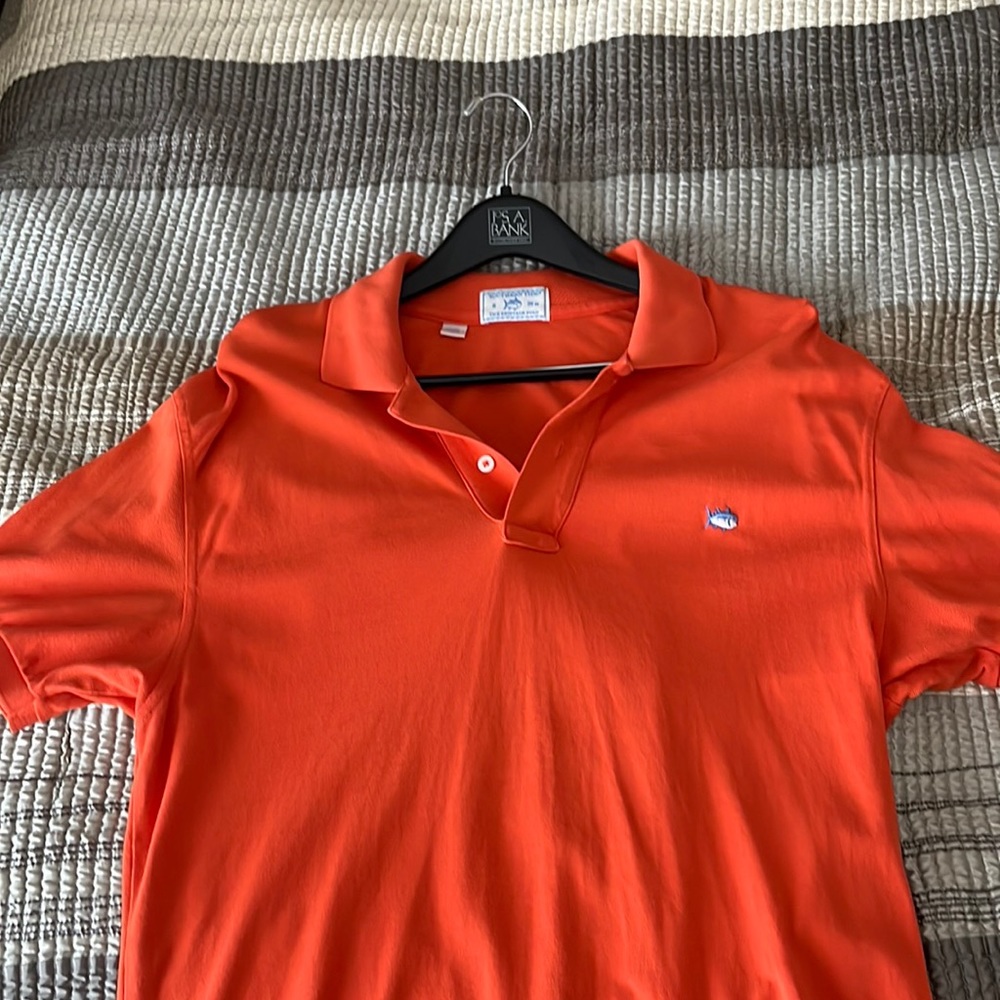 Southern Tide Orange Skipjack Polo. Size small